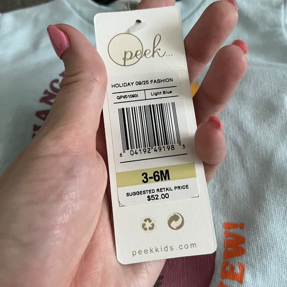 NWT Peek Essentials Graphic Sweatshirt & Leggings Set Light Blue 3-6M - Picture 3 of 10